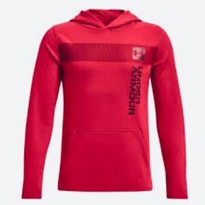 UNDER ARMOUR RED LOGO fleece HOODIE NWOT